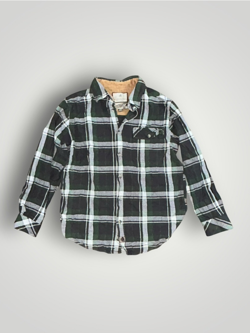 Legendary Whitetails Black and Green Plaid Button-Down Shirt